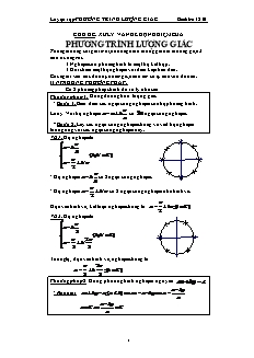 Giáo án môn Toán 11 - Chủ đề: Xử lý vấn đề họ nghiệm của phương trình lượng giác