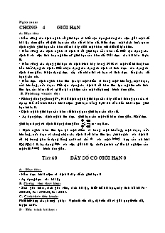 Giáo án môn Toán 11 - Chương 4: Giới hạn