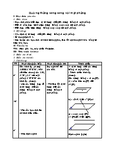 Giáo án môn Toán 11 - Đường thẳng song song với mặt phẳng