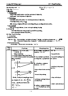 Giáo án môn Toán 11 - Tiết 11: Hàm số y = ax + b