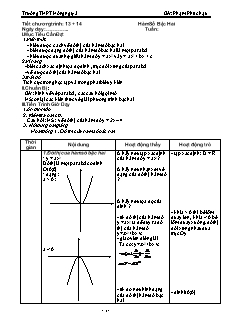 Giáo án môn Toán 11 - Tiết 13, 14: Hàm số bậc hai