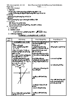 Giáo án môn Toán 11 - Tiết 22 + 23 - Bài: Phương trình và hệ phương trình nhiều ẩn