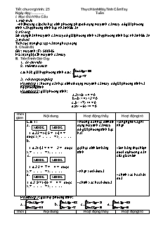 Giáo án môn Toán 11 - Tiết 25: Thực hành máy tính cầm tay