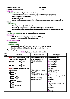 Giáo án môn Toán 11 - Tiết 44: Ôn chương