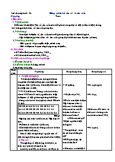 Giáo án môn Toán 11 - Tiết 46: Bảng phân bố tần số và tần suất