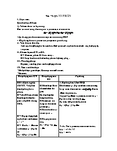 Giáo án môn Toán 11 - Tiết 72 - Bài 4:Vi phân