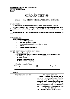 Giáo án môn Vật lý 9 - Bài 53: Sự phân tích ánh sáng trắng