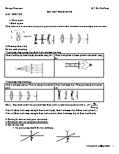 Giáo án môn Vật lý 9 - Bài tập thấu kính