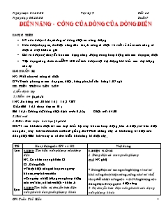 Giáo án môn Vật lý 9 - Tiết 13: Điện năng - Công của dòng của dòng điện