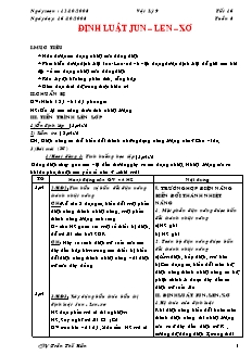 Giáo án môn Vật lý 9 - Tiết 16: Định luật jun – len –xơ