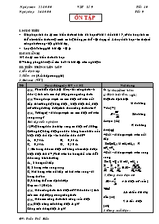 Giáo án môn Vật lý 9 - Tiết 18: Ôn tập