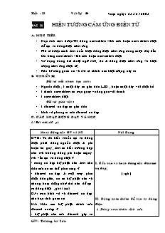 Giáo án môn Vật lý 9 - Tiết 33: Hiện tượng cảm ứng điện từ