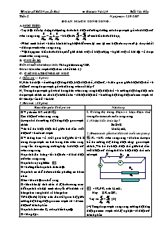 Giáo án môn Vật lý 9 - Tiết 5: Đoạn mạch song song