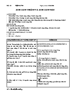 Giáo án môn Vật lý 9 - Tiết 58: Ánh sáng trắng và ánh sáng màu