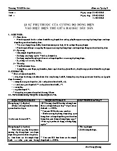 Giáo án môn Vật lý 9 - Trường THCS Xã Lát