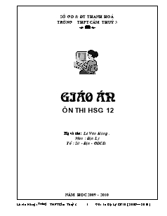 Giáo án ôn thi học sinh giỏi 12 môn Địa lý