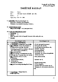 Giáo án Toán lớp 2 tuần 1: Ôn tập các số đến 100 (tiết 2)