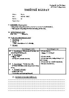 Giáo án Toán lớp 2 tuần 14: Bảng trừ