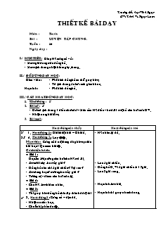 Giáo án Toán lớp 2 tuần 16: Luyện tập chung