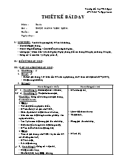 Giáo án Toán lớp 2 tuần 16: Thực hành xem lịch