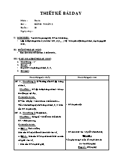 Giáo án Toán lớp 2 tuần 20: Bảng nhân 5