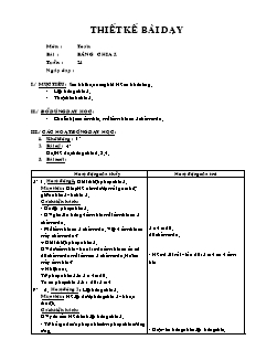 Giáo án Toán lớp 2 tuần 24: Bảng chia 5