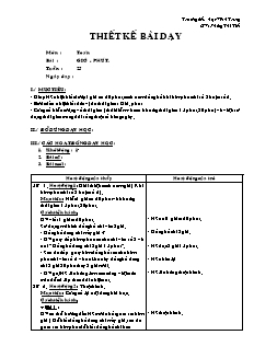 Giáo án Toán lớp 2 tuần 25: Giờ - Phút