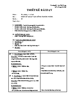 Giáo án Tự nhiên xã hội lớp 2 tuần 29: Một số loài vật sống ở dưới nước