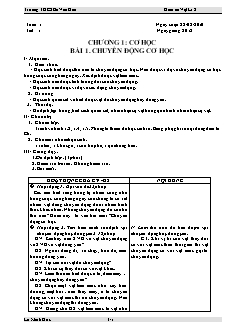 Giáo án Vật Lí 8 - Trường THCS Bế Văn Đàn