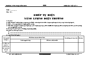 Giáo án Vật lý 11 - Bài 24: Ghép tụ điện năng lượng điện trường