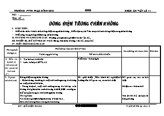 Giáo án Vật lý 11 - Bài 42: Dòng điện trong chân không