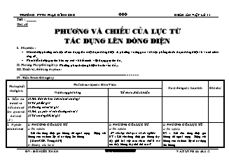 Giáo án Vật lý 11 - Bài 48: Phương và chiều của lực từ tác dụng lên dòng điện