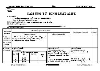 Giáo án Vật lý 11 - Bài 49: Cảm ứng từ - Định luật ampe