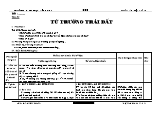 Giáo án Vật lý 11 - Bài 52: Từ trường trái đất