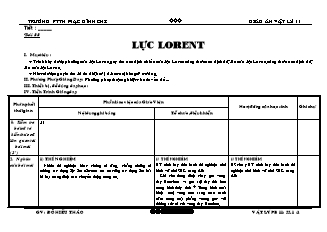 Giáo án Vật lý 11 - Bài 55: Lực lorent