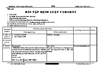 Giáo án Vật lý 11 - Bài tập định luật faradây