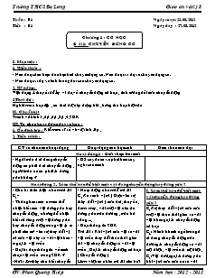 Giáo án Vật lý 8 Bài 01: Chuyển động cơ