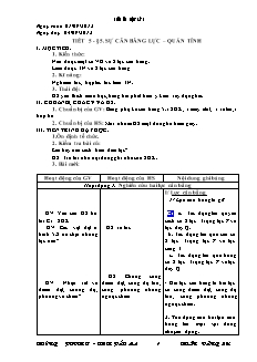 Giáo án Vật lý 8 Tiết 5 - §5: Sự cân bằng lực – quán tính