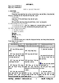 Giáo án Vật lý 8 Tiết 6 - §6: Lực ma sát