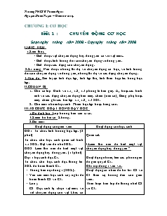 Giáo án Vật lý 8 - Trường THCS B Thanh Nghị