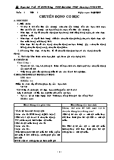 Giáo án Vật lý 8 - Trường THCS Bình Minh