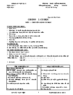 Giáo án Vật lý 8 - Trường thcs Đồng Phong