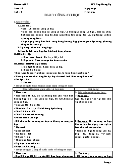 Giáo án Vật lý 8 tuần 14: Công cơ học