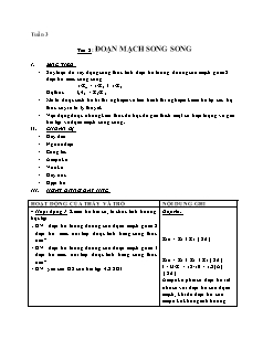 Giáo án Vật lý khối 9 - Học kì I - Tiết 5: Đoạn mạch song song