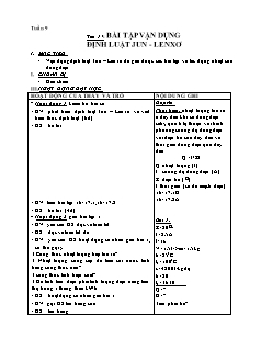 Giáo án Vật lý khối 9 - Học kì I - Tuần 10