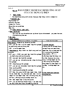 Giáo án Vật lý khối 9 - Học kì I - Tuần 9