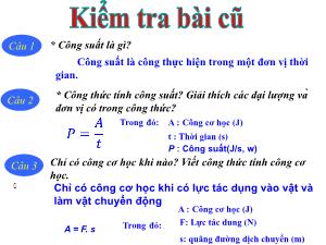 Giáo án Vật lý lớp 9 - Tiết 21 - Bài 16: Cơ năng