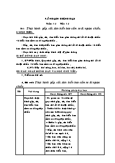 Kế hoạch giảng dạy Thủ công 2 tuần 15: Thực hành gấp, cắt, dán biển báo cấm xe đi ngược chiều