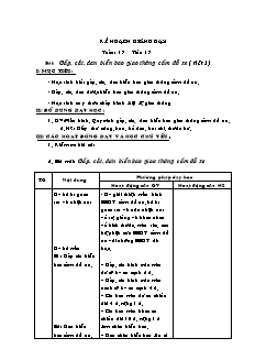 Kế hoạch giảng dạy Thủ công 2 tuần 17: Gấp, cắt, dán biển báo giao thông cấm đỗ xe ( tiết 1)