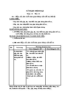 Kế hoạch giảng dạy Thủ công 2 tuần 18: Gấp, cắt, dán biển báo giao thông cấm đỗ xe ( tiết 2)